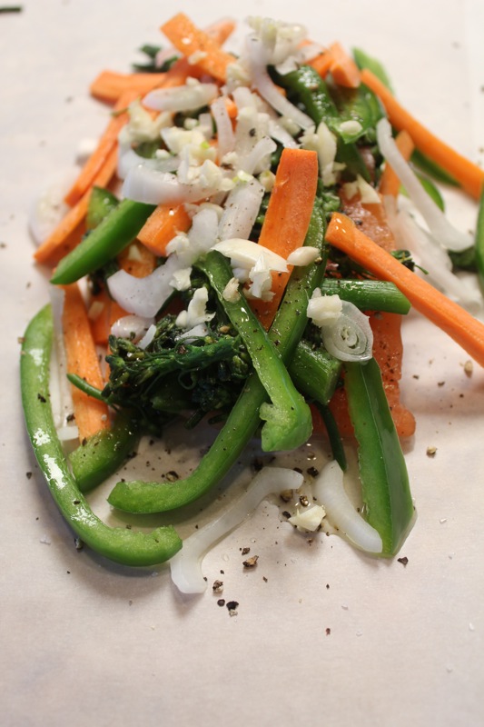 Salmon En Papillote + Julienned Vegetables - barre3