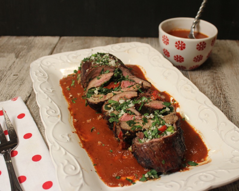 Pepper-Stuffed Grilled Flank Steak Recipe