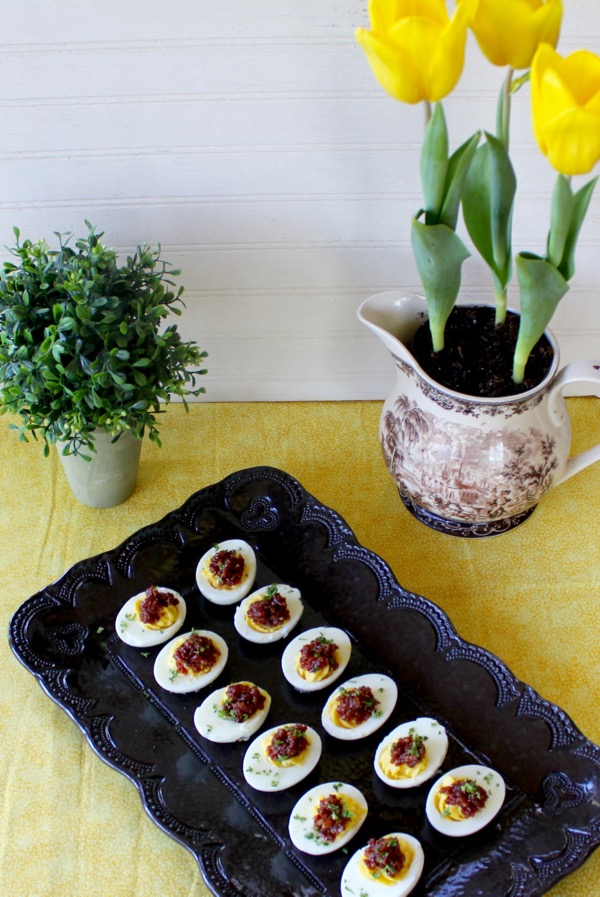 Deviled Eggs with Bacon Jam