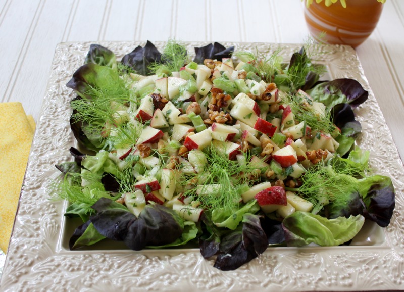 Waldorf Salad with Fennel and Candied Walnuts